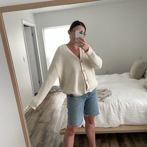 Jenni Kayne Cotton Cocoon Cardigan ivory
